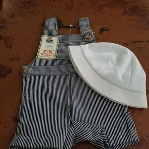 Heathtex 12 month baby overalls + hat